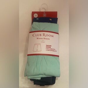 NWT Club Room‎ Men’s Pack of 2 Tagless Woven Boxers Navy Bay Size Medium